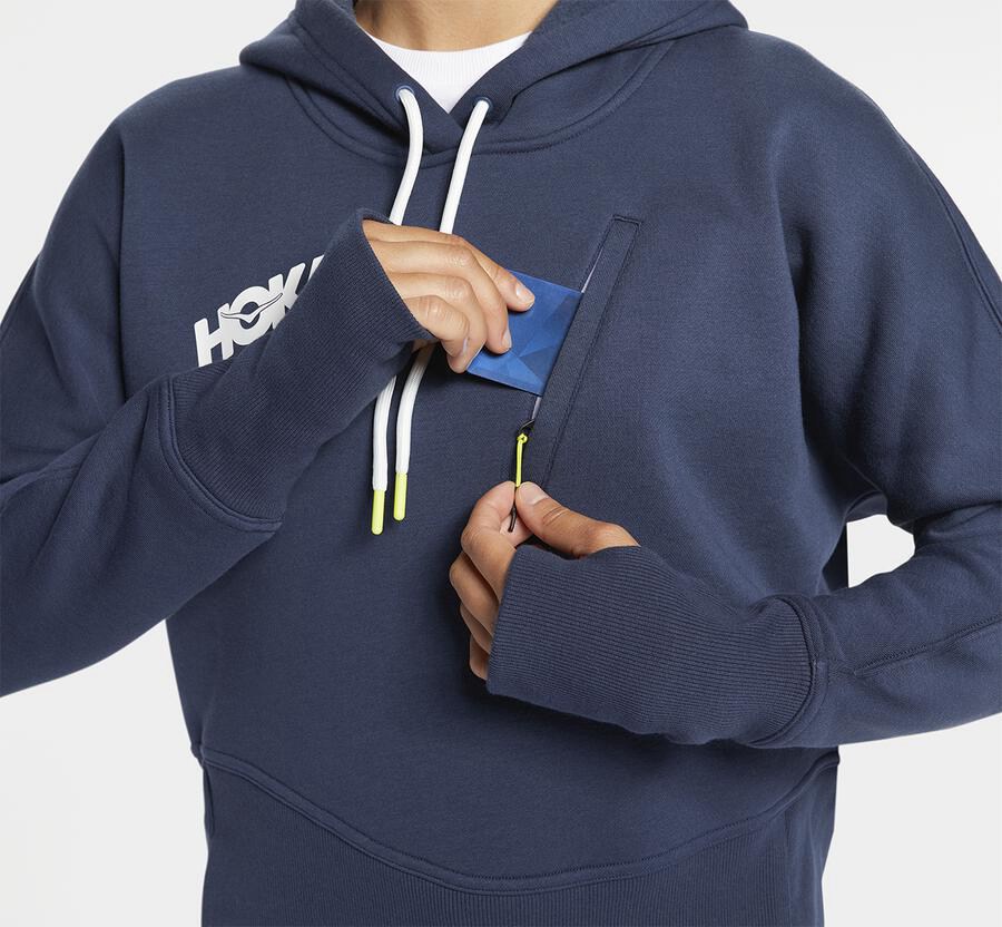 Hoka Australia One One Performance - Womens Hoodie Navy - WJYZK-2169